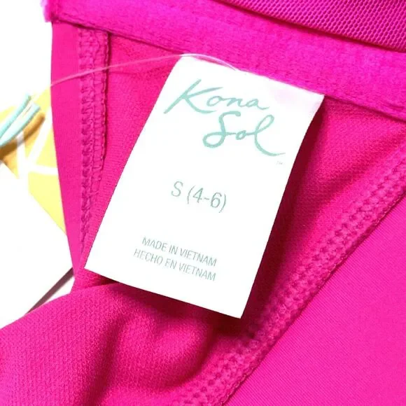 Women's Underwire Square Neck Bikini Top Kona Sol Pink Pool S Small NWT Swimsuit - Picture 6 of 11